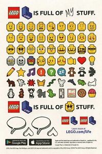 LEGO • ADESIVI Lego Life Stickers Ninjago Movie Life Emoji Mini Facce Faces RARO