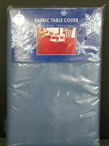 Trim a Home Blau Länglich 60"X84" Satin Streifen Tischdecke (Kmart) - Bild 1 von 3