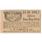 A.W. Pomean & Co Philadelphia PA Silver Bon Bon Dish 1923 Magazine Ad Clip AE1-6