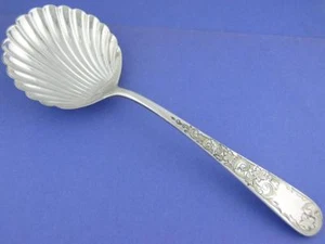 Sterling S KIRK & SON 9 1/4" Fruit Berry Spoon OLD MARYLAND ENGRAVED ~no mono - Picture 1 of 5