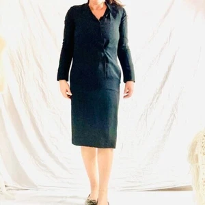 Vintage Pauline Trigere Black Dress Union Made in USA Fits Size 8/10 - Picture 1 of 15