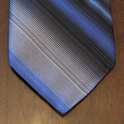 Corbata de cuello Paul Dione azul gris 100 % seda para hombre hecha en China Foto 1 de 4