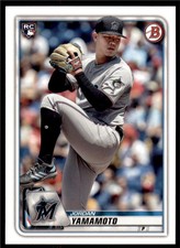 2020 Bowman Base #6 Jordan Yamamoto RC - Miami Marlins