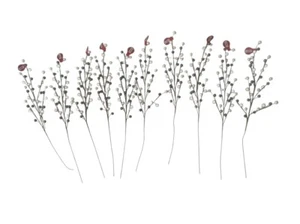 Paquete de 10 vástago flexible con cuentas gris, plata y perla de 18 pulgadas con vástago marrón - Imagen 1 de 3