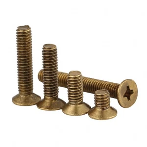 Solid Brass Flat Countersunk Head Phillips Screws Machine Screws M4 M5 M6 - Picture 1 of 4