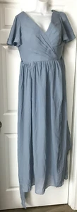 Blue Dress Pomuyoo Bridesmaid Wedding Dress Blue Size 16 56" Length - Picture 1 of 15