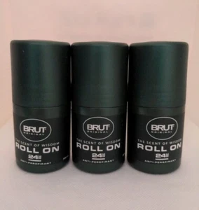 3x Brut Original Anti-Perspirant Deodorant Roll-On 50mL Dry 24HR Performance - Picture 1 of 4