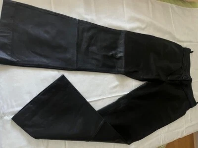 Tolle, weiche Echtleder Hose- Boot cut 28/32 schwarz - Bild 1 von 4