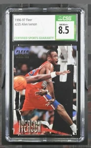 1996-97 Fleer Allen Iverson RC Rookie #235 Graded CSG 8.5 NM Mint+ - 76ers - Picture 1 of 2