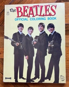 The Beatles NEMS 1964 NM Coloring Book Saalfield COMPLETE UNCOLORED - Picture 1 of 8