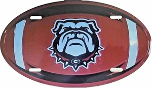 GA Georgia Bulldogs Oval Football License Plate Embossed Metal Aluminum Dog Tag - Picture 1 of 1