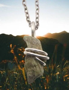 Green Heulandite Crystal Necklace Zeolite Handmade Jewelry Sterling Silver #5 - Picture 1 of 4