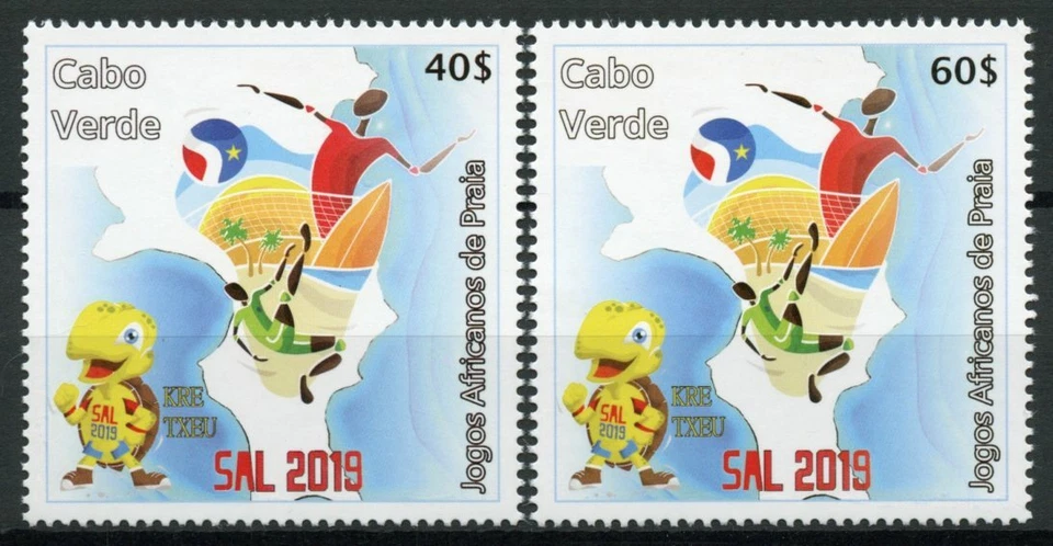 Cape Verde 2019 MNH Sports Stamps SAL 2019 African Beach Games Football 2v Set - Image 1 of 1