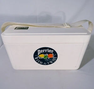 RARE Vintage PERRIER WITH A TWIST White Poly Cooler 18" x 11" x 8" - Picture 1 of 9