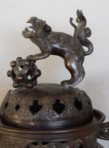 Antique Chinese Large Patinated Bronze Incense Burner Dragon Shape 19th Century - Picture 1 of 11