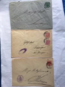 "Württemberg - amtlicher Verkehr" 1899: 3 alte Briefe, seltene schöne Originale! - Bild 1 von 1
