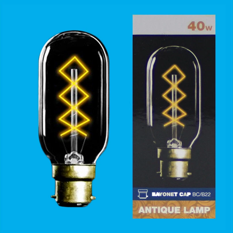 40W Antike Diamant Filament T45 Dimmbar Tubular BC B22 Glühbirne Lampe - Bild 1 von 1