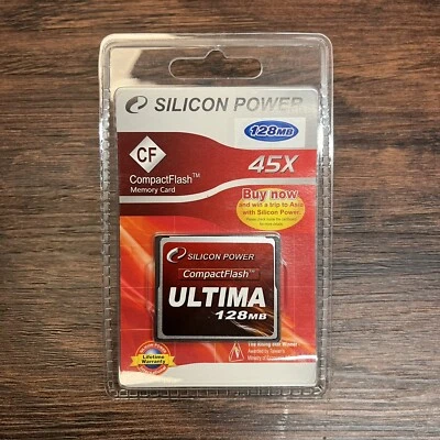 Silicon Power 128MB Compact Flash CF Card NOS Sealed Blister Pack - Image 1 of 2