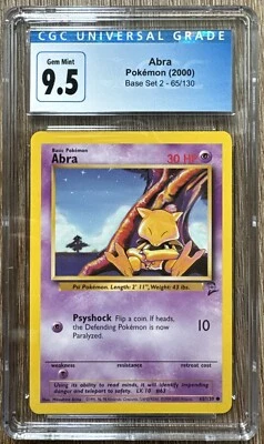 Abra Pokemon 2000 Base Set 2-65/130 CGC 9.5 - Image 1 of 2