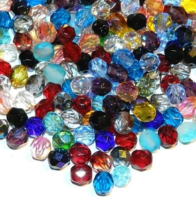 CZY31 Assorted Color 6mm Fire-Polished Faceted Round Czech Glass Beads 500pc - Picture 1 of 1