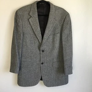 Geoffrey Beene Sport Coat Blazer Mens 40R Gray Check Soft Wool USA - Picture 1 of 10
