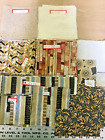 sewing fabric material lot browns 41+ 5x5 squares over 6 prints , plus extra