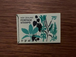NEW ZEALAND - 1974 75c Defin COMPLETE STAMP BOOKLET - panes 1c,3c,AND 4c - Picture 1 of 2
