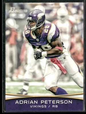 2012 Bowman Adrian Peterson #40 Minnesota Vikings - Image 1 of 2
