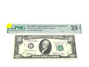 1969A $10 Ten Dollars, FEDERAL RESERVE NOTE Richmond,'PMG 25 Very Fine', (#51) - Picture 1 of 2