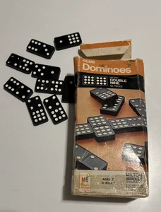 Dominoes CLUB  Halsam Double Nine 55 (53) Piece Milton Bradley Box 4102 1970's - Picture 1 of 6