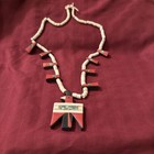Vintage Santo Domingo Indian Depression Era Thunderbird Necklace, Earrings