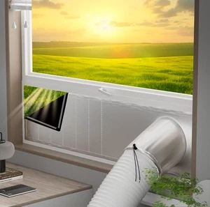 Portable ac Window Vent kit【Titanium Silver+Black 100% Light Block】- Universa... - Picture 1 of 7