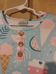 Lot Of 2 Size 4t Ice cream Dresses For Twinning - Picture 1 of 2
