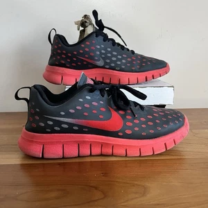 NIKE Free Express 641863-002 YOUTH 3 Running Sneaker Shoe Black & Red - Picture 1 of 7