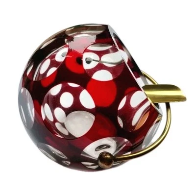 Glass Ashtray Vtg Ruby Cut Clear Marita Voight Harzkristall Atomic Era 1970s GDR - Image 1 of 4