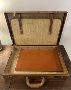 VTG Top Grain Cowhide #202 Hard File Folder Briefcase RARE Attaché with Patina - Picture 1 of 24