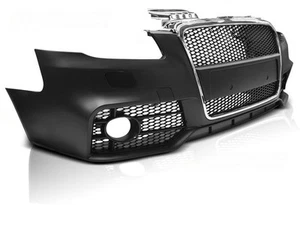 Paraurti anteriore RS per AUDI A4 04-08 STILE RS CROMATO NERO - Picture 1 of 4