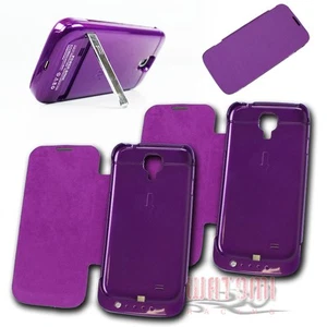 2X 3500MAH EXTERNAL BACKUP BATTERY POWER CASE COVER PURPLE FOR GALAXY S4 IV - Zdjęcie 1 z 1