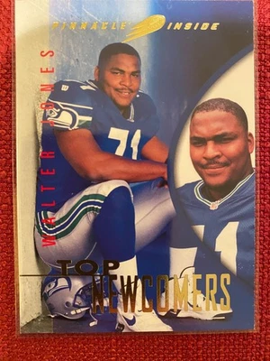 1997 Pinnacle Inside - Walter Jones #142 (RC) Seattle Seahawks Hall of Fame - Image 1 of 2