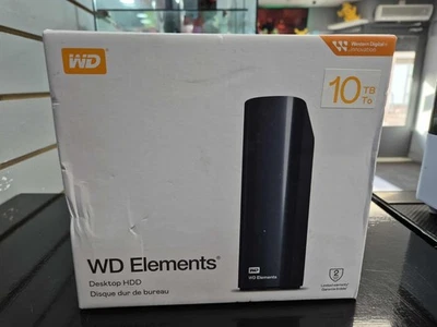 WD Elements Desktop 10TB External HDD, Black Brand New - Image 1 of 4