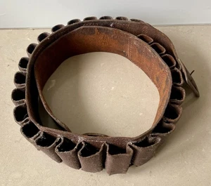 Vintage Australian Leather 12 Gauge Shotgun Cartridge Belt WWII Era Style, 24 - Picture 1 of 10