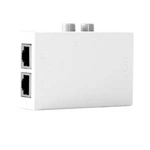 2 Ports Portable RJ45 Network Hand Manual AB Sharing Switch Box Adapter Hub B - Afbeelding 1 van 9