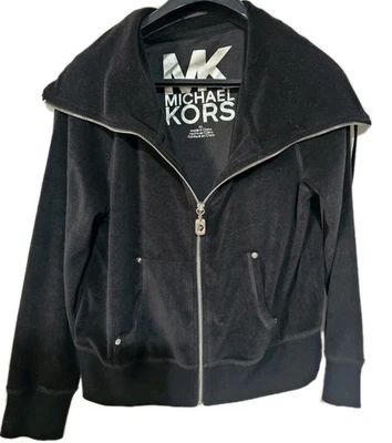 Michael Kors Womens Black Long Sleeve Pockets Full-Zip Size Large - Изображение 1 из 4