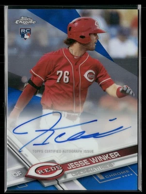 2017 Topps Chrome #RA-JW Jesse Winker Rookie Autographs Blue Refractor #/150 - Image 1 of 2