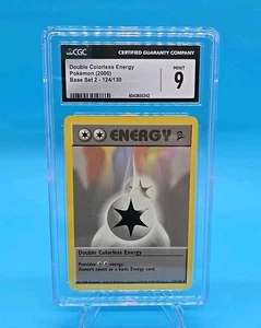 Double Colorless Energy, Pokémon,  2000, Base Set 2, 124/130, CGC, 9, Mint - Picture 1 of 13