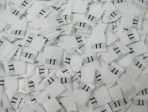 50 PIEZAS ROPA DE COSTURA TEJIDA TAFETÁN PARA NIÑOS PEQUEÑOS BLANCA ETIQUETAS TALLA ETIQUETAS - 1T - Imagen 1 de 1
