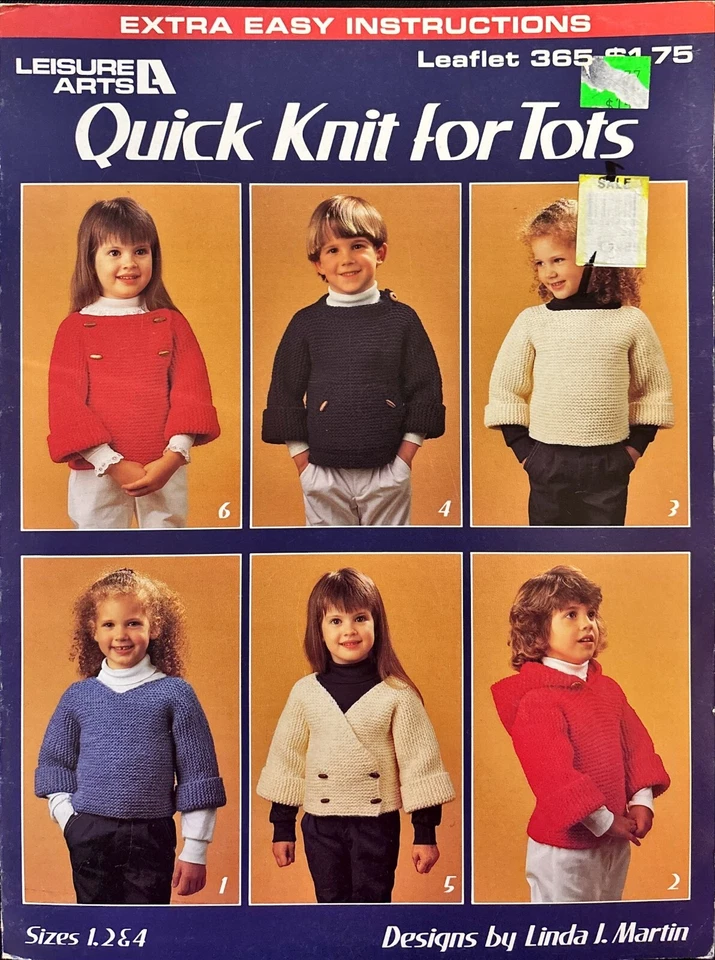 Quick Knit for Tots Leaflet 385 Leisure Arts Vintage Patterns Easy instructions - Image 1 of 1