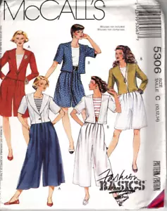 McCall's Sewing Pattern 5306 Size 10-14 Misses' JACKETS & SPLIT SKIRTS Uncut FF - Picture 1 of 2