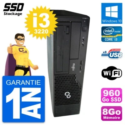 PC Fujitsu Esprimo E510 DT Intel Core i3-3220 RAM 8Go SSD 960Go Windows 10 Wifi - Imagen 1 de 4