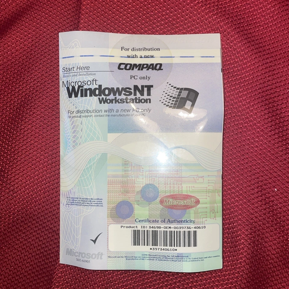 NEW SEALED Microsoft Windows NT 4.0 Workstation - Image 1 of 1